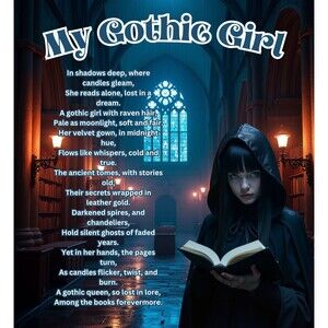 My Gothic Girl T Shirt Womens 2XL Black Whimsy Gothic Poetry Street Wear Fashion